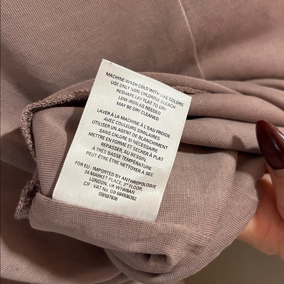 Anthropologie Deletta Dusty Rose Long Sleeve Top - Picture 5 of 6
